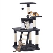 Alden Design 48" Cat Tree with Condo and Scratching Post Tower, Dark Gray
