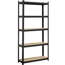 Alden Design 5 Tier Adjustable Steel Storage Rack, Black