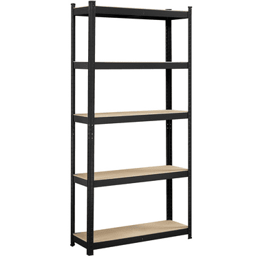 Alden Design 5 Tier Adjustable Steel Storage Rack, Black