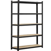 Alden Design 5 Tier Adjustable Steel Storage Rack, Black