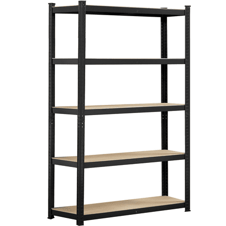 Alden Design 5 Tier Adjustable Steel Storage Rack, Black
