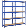 thumbnail image 1 of Alden Design 5-Shelf Boltless & Adjustable Steel Storage Shelf Unit, Blue, 2 Pack, 1 of 7