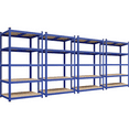 thumbnail image 1 of Alden Design 5-Shelf Boltless & Adjustable Steel Storage Shelf Unit, Blue, 4 Pack, 1 of 10