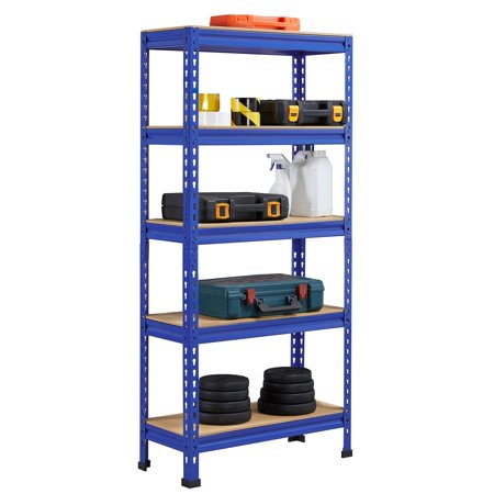 Alden Design 5-Shelf Boltless & Adjustable Steel Storage Shelf Unit, Blue, Holds up to 330 lb Per Shelf