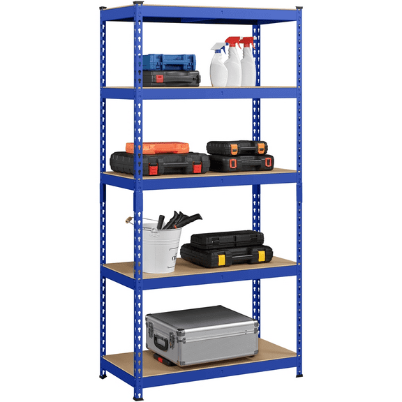 Alden Design 5-Tier Boltless & Adjustable Steel Storage Shelf, Blue