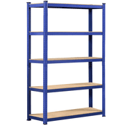 Alden Design 5-Shelf Boltless & Adjustable Steel Storage Shelf Unit, Blue