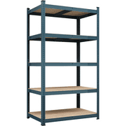 Alden Design 5-Shelf Boltless & Adjustable Steel Storage Shelf Unit, Neptune Blue