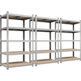 thumbnail image 1 of Alden Design 5-Shelf Boltless & Adjustable Steel Storage Shelf Unit, Silver, 3 Pack, 1 of 12
