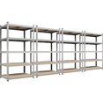 thumbnail image 1 of Alden Design 5-Shelf Boltless & Adjustable Steel Storage Shelf Unit, Silver, 4 Pack, 1 of 12