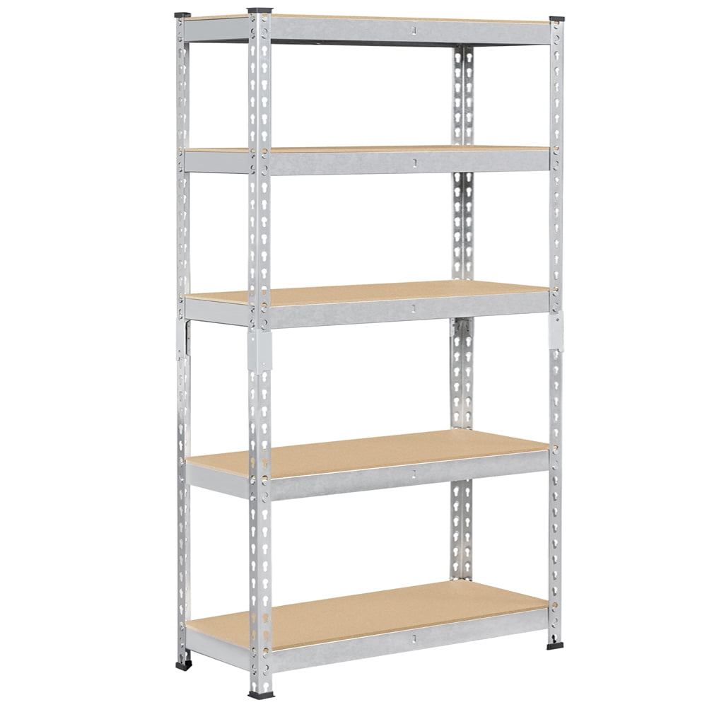 Alden Design 5-Shelf Boltless & Adjustable Steel Storage Shelf Unit, Silver, Holds up to 330 lb Per Shelf