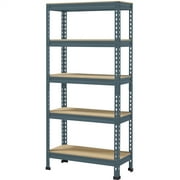 Alden Design 5-Shelf Boltless & Adjustable Steel Storage Shelf Unit, Silver, Holds up to 330 lb Per Shelf