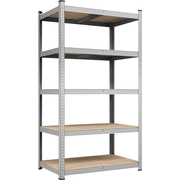 Alden Design 5-Tier Metal Boltless & Adjustable Storage Rack, Silver