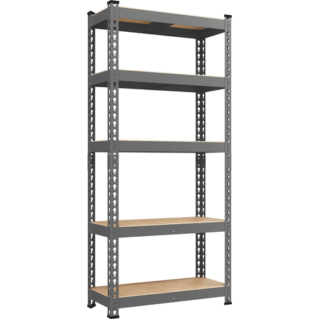 Alden Design 5-Tier Adjustable Steel Storage Rack, Dark Gray