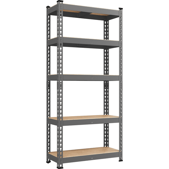 Alden Design 5-Tier Adjustable Steel Storage Rack, Dark Gray