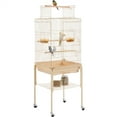 thumbnail image 1 of Alden Design 53.5" Metal Rolling Bird Cage with Play Top Stand, Almond, 1 of 8