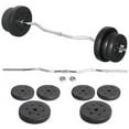 thumbnail image 1 of Alden Design 55 lb Barbell Dumbbell Strength Training Weights Curl Bar for Home/Gym, Black, 1 of 9