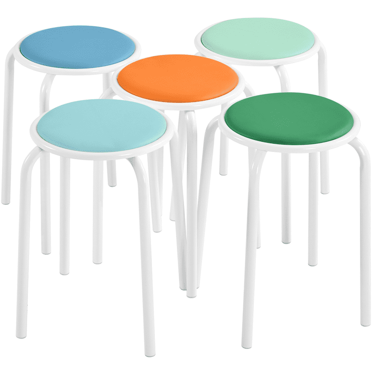 Free Shipping! Alden Design 5PCS 18in Stackable Metal Stools with