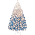 thumbnail image 1 of Alden Design 6 FT Artificial Snow Flocked Christmas Tree with 250 Lights, Lake Blue Gradient, 1 of 10