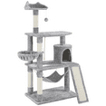 thumbnail image 1 of Alden Design 63″H Multi Level Cat Tree Condo with Basket & Hammock & Scratching Post, Light Gray, 1 of 7