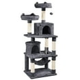 thumbnail image 1 of Alden Design 62" Tall Double Condo Cat Tree and Scratching Post Tower, Dark Gray, 1 of 15