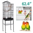 thumbnail image 1 of Alden Design 62.4"H Metal Rolling Mid-Size Bird Cage with Detachable Stand, Black, 1 of 12
