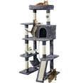 thumbnail image 1 of Alden Design 63" H Cat Tree Tower with Hammock and Scratching Posts, Dark Gray, 1 of 10