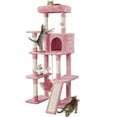 thumbnail image 1 of Alden Design 63" H Cat Tree Tower with Hammock and Scratching Posts, Pink, 1 of 11