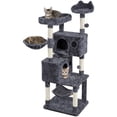 thumbnail image 1 of Alden Design 64.5"H Multi-level Cat Tree Tower with Condos and Perches, Dark Gray, 1 of 13