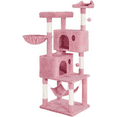 thumbnail image 1 of Alden Design 64.5"H Multi-level Cat Tree Tower with Condos and Perches, Pink, 1 of 8