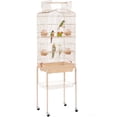 thumbnail image 1 of Alden Design 64" Large Rolling Metal Bird Cage with Open Top, Almond, 1 of 9