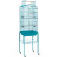 thumbnail image 1 of Alden Design 64''H Parrot Cage Open Top Metal Bird Cage Large Rolling, Teal Blue, 1 of 8