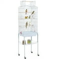 thumbnail image 1 of Alden Design 64" Large Rolling Metal Bird Cage with Open Top, White, 1 of 9