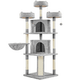 thumbnail image 1 of Alden Design 68.5"H Large Multilevel Cat Tree Tower with Condos and Perches, Light Gray, 1 of 10