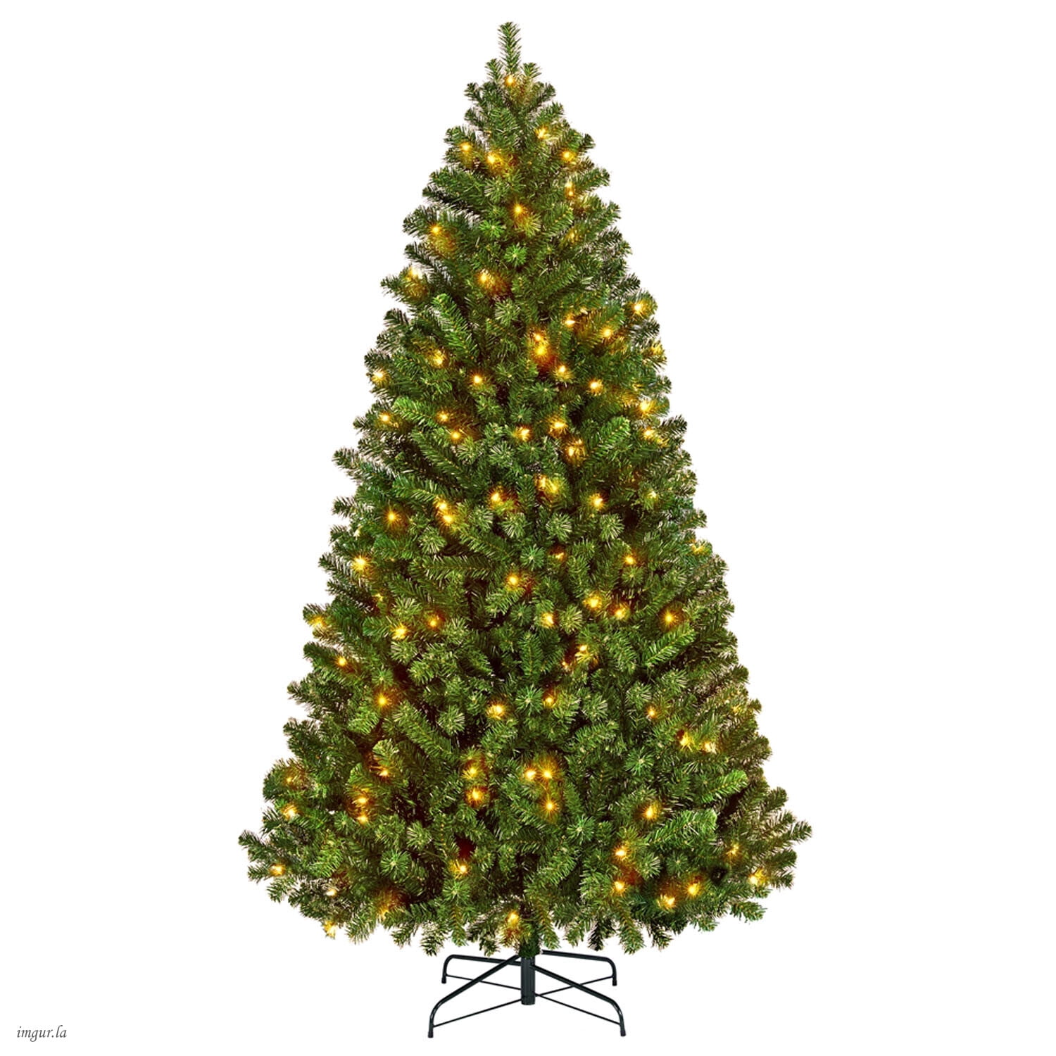 Alden Design 6FT Pre-lit Artificial Hinged Christmas Fir Tree with Stand and 300 LED Warm Lights,Green