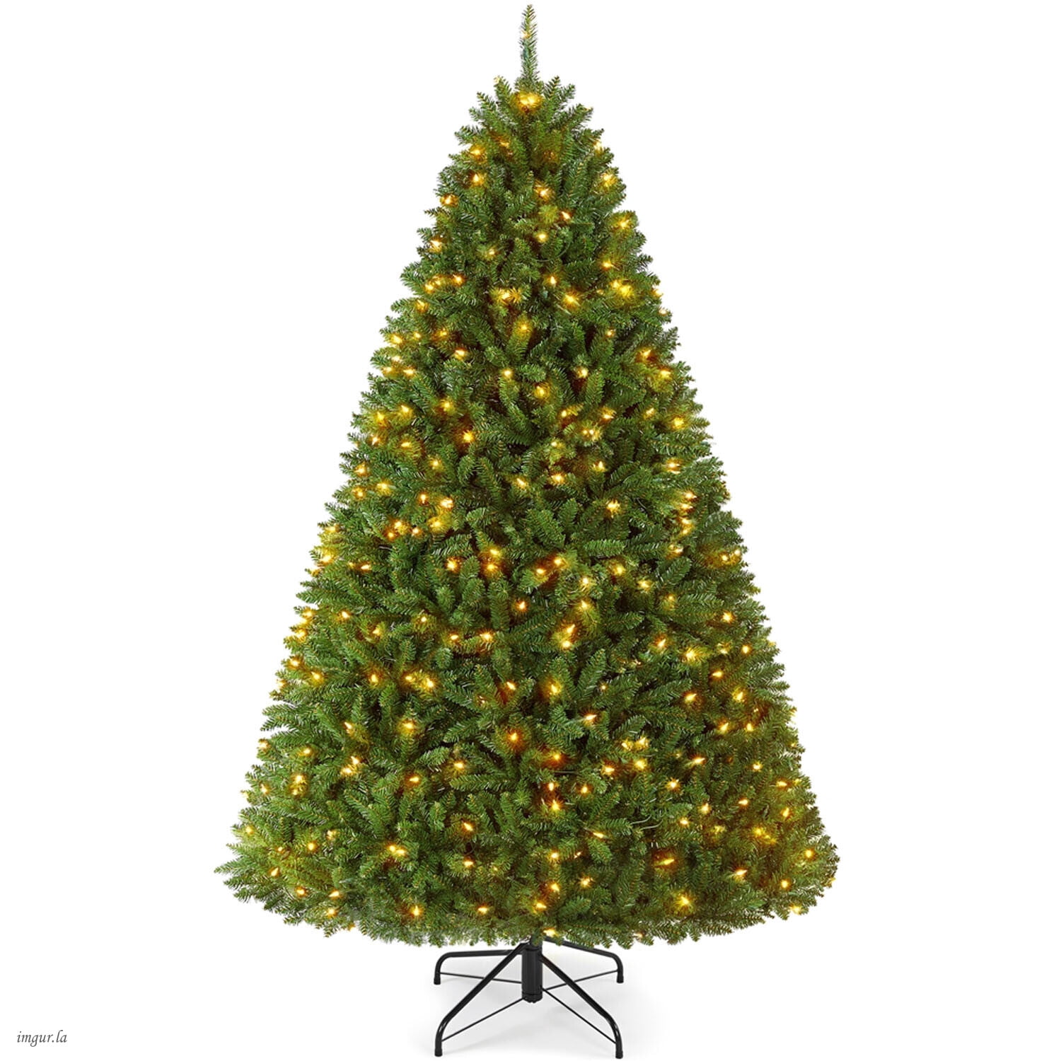 Alden Design 6FT Ultra-Thick Pre-Lit Hinged Artificial Christmas Tree with 450 Lights,Green