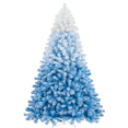 thumbnail image 1 of Alden Design 6Ft Pre-lit Flocked Artificial Christmas Tree with 250 Multicolored LED Lights, Lake Blue Gradient, 1 of 10
