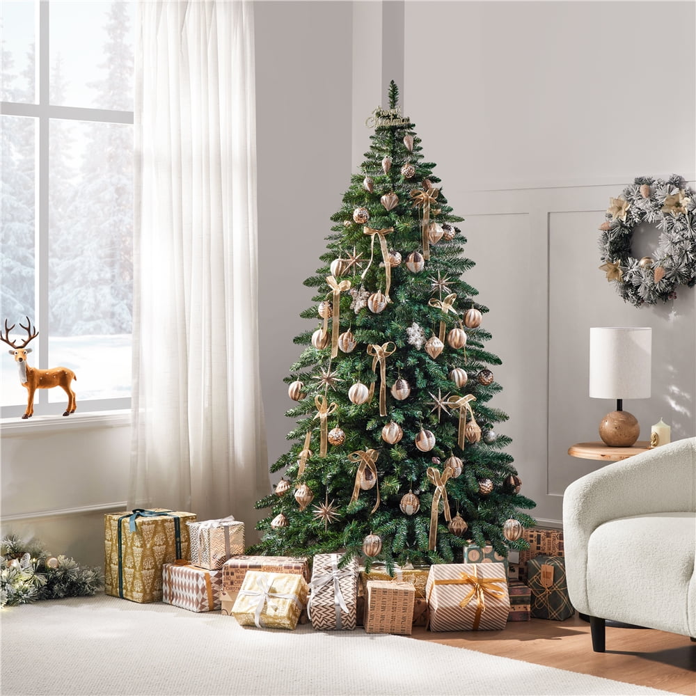 Alden Design 6ft Pre-lit Artificial Christmas Tree with Stand, Green