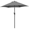 thumbnail image 1 of Alden Design 7.5 FT Patio Umbrella with 6 Ribs Push Button Tilt and Crank for Garden, Gray, 1 of 10