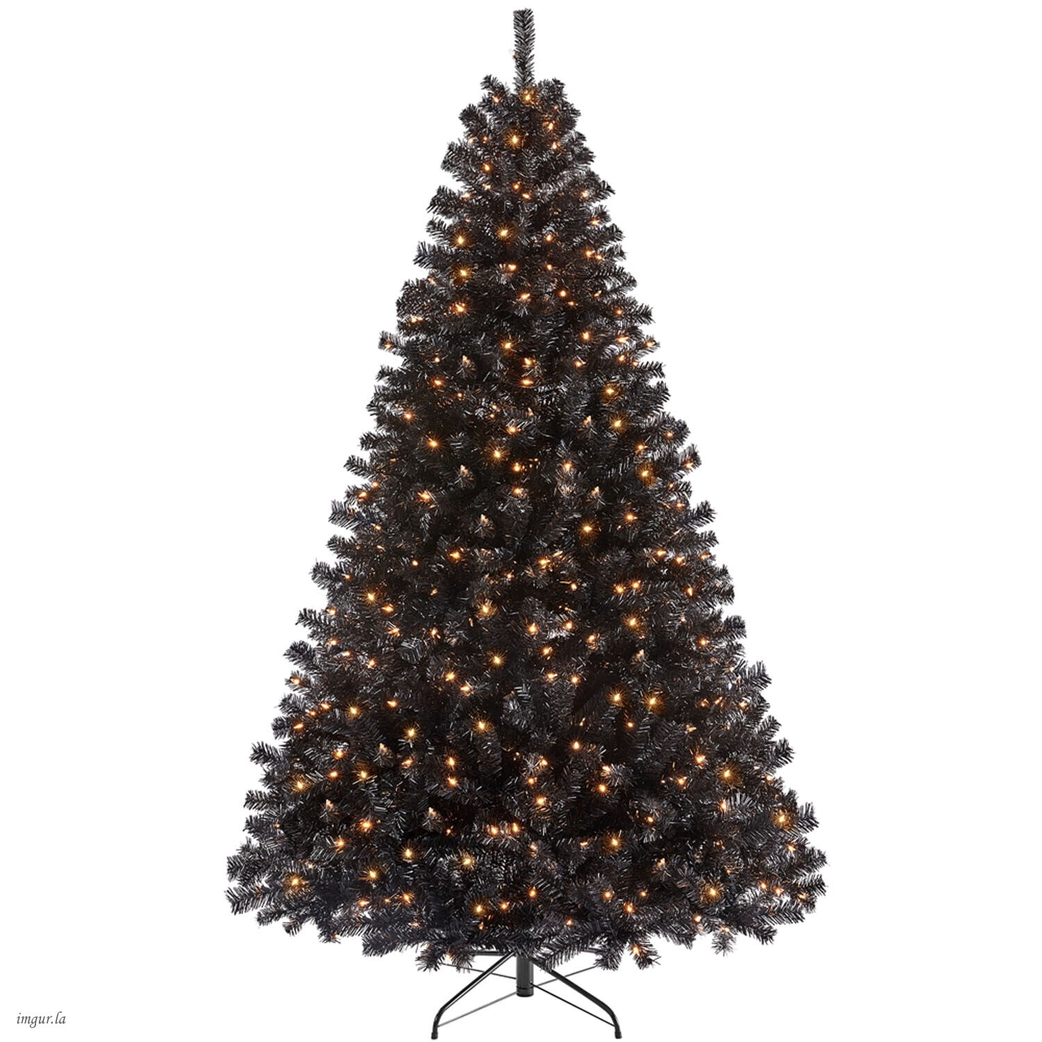 Alden Design 7.5FT Artificial Pre-lit Christmas Fir Tree with Foldable Stand,550 LED Warm Lights,Black