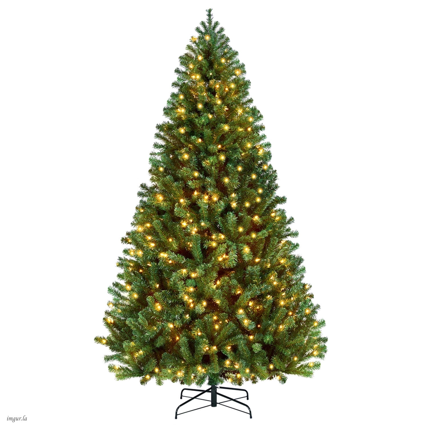 Alden Design 7.5FT Artificial Pre-lit Christmas Fir Tree with Foldable Stand and 550 LED Warm Lights,Green