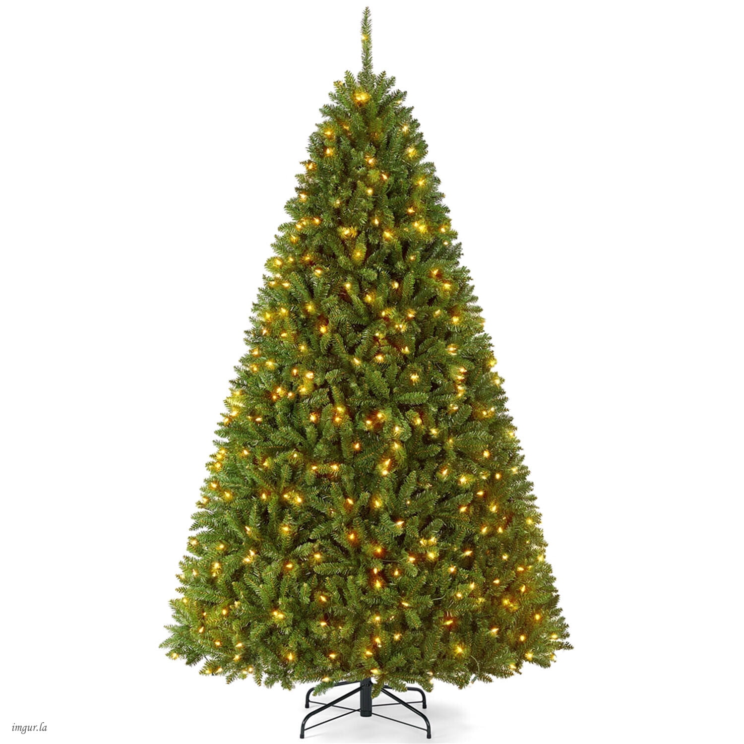 Alden Design 7.5FT Hinged Ultra-Thick Pre-Lit Artificial Christmas Tree with 700 Lights,Green