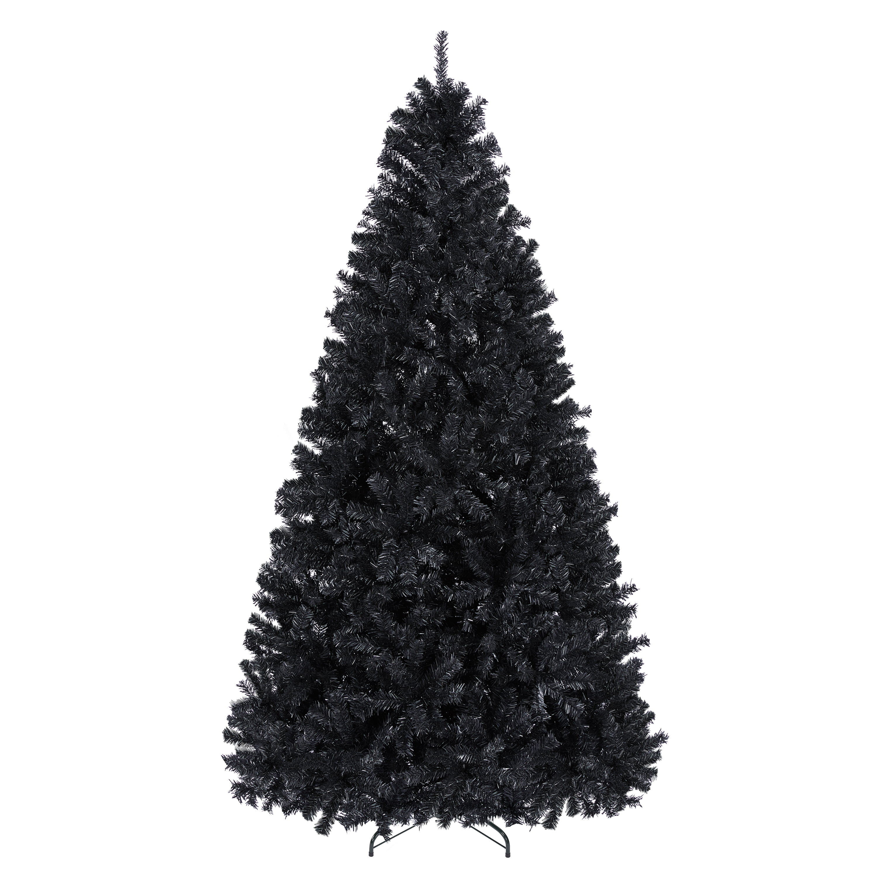 Alden Design 7.5FT Lifelike Artificial Christmas Tree with Hinged Branches, Foldable Stand and PVC Tips, Black