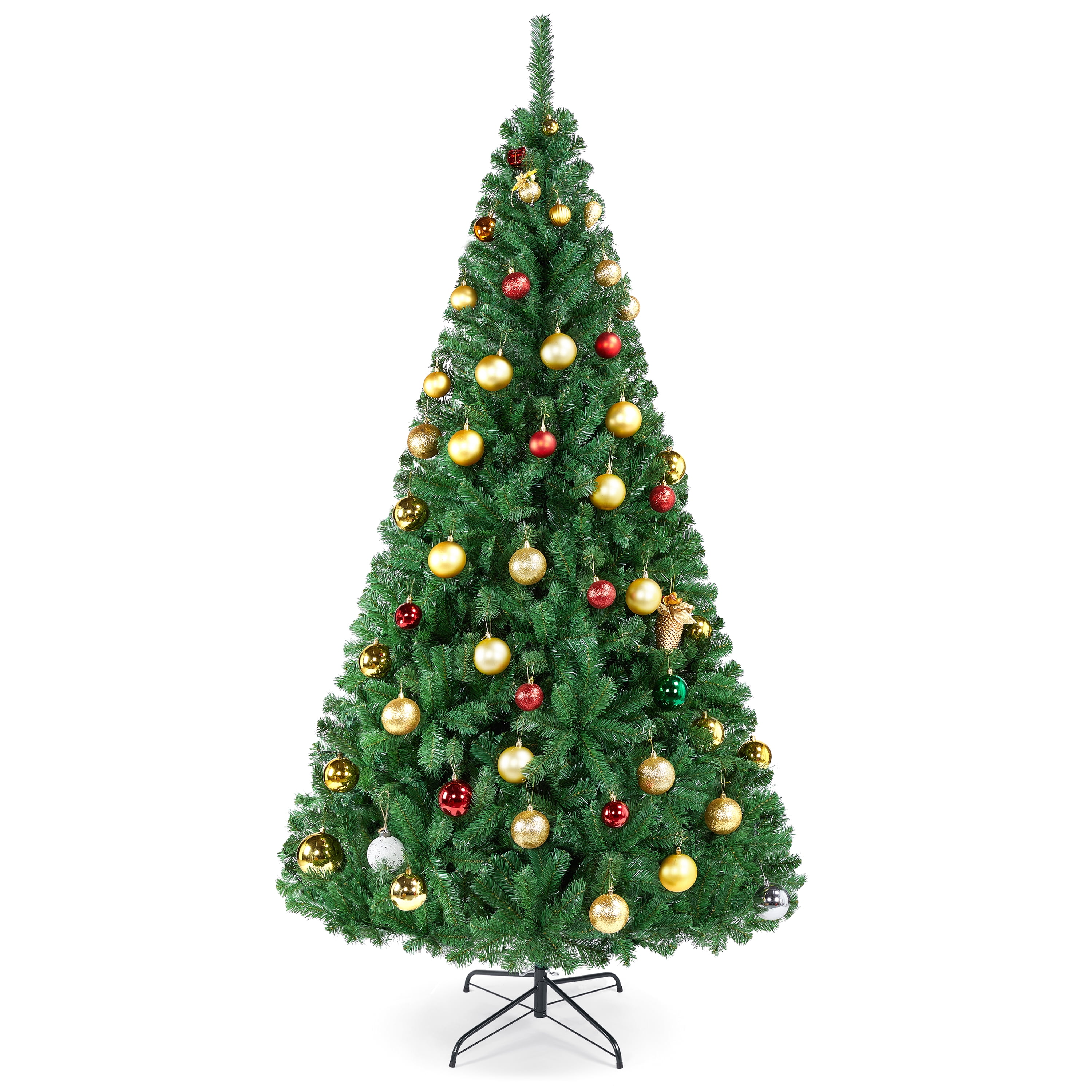 Alden Design 7.5FT Lifelike Artificial Christmas Tree with PVC Tips and Foldable Stand, Green