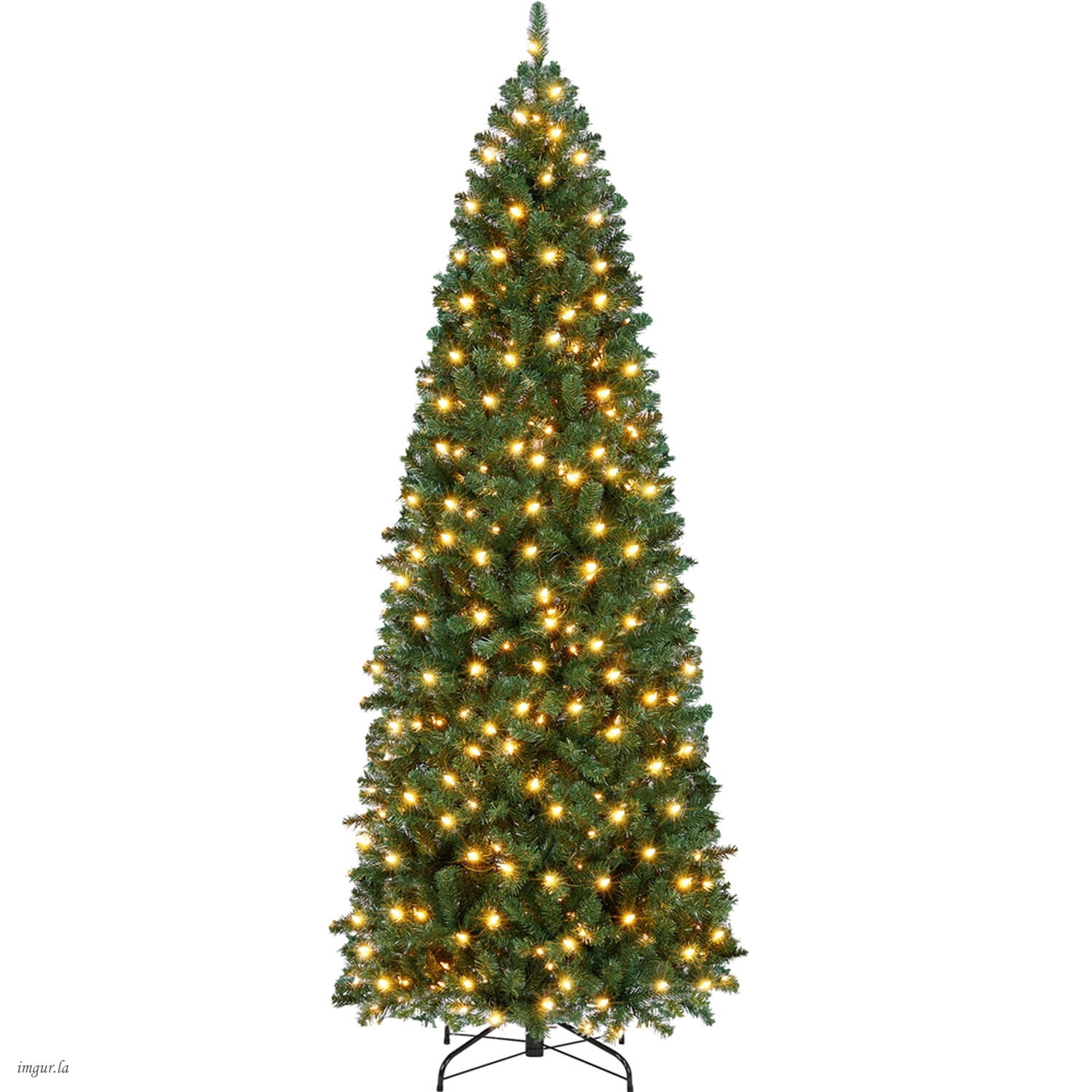 Alden Design 7.5FT Pre-lit Pencil Artificial Christmas Tree with Stand and 350 LED Lights,Green
