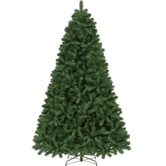 Alden Design 7.5ft Hinged Spruce Artificial Christmas Tree Lifelike Holiday Decorative Tree with Foldable Stand,Green