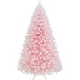 thumbnail image 1 of Alden Design 7.5ft Pre-Lit Fir Artificial Christmas Tree with Foldable Stand, Pink, 1 of 9
