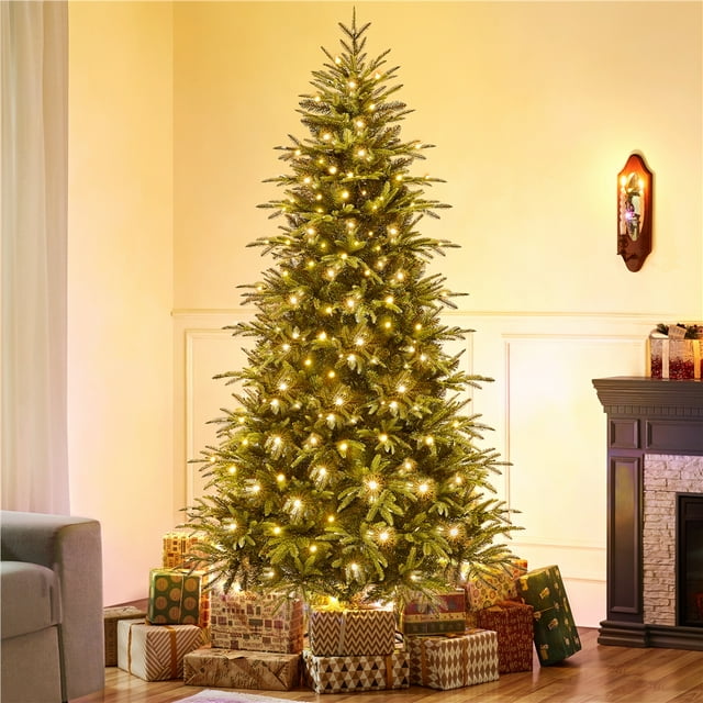 Alden Design 7.5ft Prelit Artificial Christmas Tree with Stand, Green