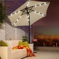 thumbnail image 1 of Alden Design 7.5ft Standard Patio Umbrella with LED Lights, Tan, 1 of 12