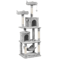thumbnail image 1 of Alden Design 70″H Multi Level Cat Tower Tree with 2 Condos & 2 Foam-Padded Perches for Medium/Large Cats, Light Gray, 1 of 7