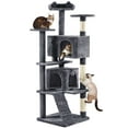 thumbnail image 1 of Alden Design 70" H Double Condo Cat Tree with Scratching Post Tower, Dark Gray, 1 of 8